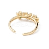 Flower Colorful Cubic Zirconia Cuff Ring LS-RJEW-M146-06G-3