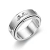 Non-Tarnish Stainless Steel Rotating Finger Ring PW-WG33260-05-1