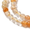 Natural Yellow Hematoid Quartz/Golden Healer Quartz Beads Strands G-B090-A09-02-4