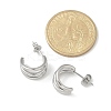 304 Stainless Steel Triple C-Shaped Stud Earrings for Women EJEW-C096-68P-01-3