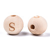 Unfinished Natural Wood European Beads WOOD-S045-143A-01S-2