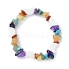 Natural & Synthetic Mixed Gemstone Chips & Shell Beaded Stretch Bracelet BJEW-JB09897-02-1