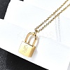 304 Stainless Steel Rolo Chain Pendant Necklaces NJEW-S444-01G-19-5