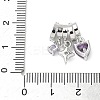 Brass Micro Pave Cubic Zirconia Beads KK-D357-20P-3