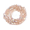 AB Color Plated Transparent Glass Beads Strands GLAA-G127-01-02F-3