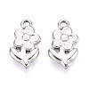 304 Stainless Steel Flower Pendants STAS-T069-30P-1