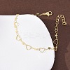 Brass Link Chain Bracelets for Women BJEW-C140-11G-3