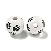 Printed Wood European Beads WOOD-G022-09K-2