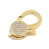 Brass Micro Pave Clear Cubic Zirconia Lobster Claw Clasps KK-P299-05G-2