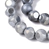 Ombre Effect Dyed Electroplate Opaque Glass Beads Strands EGLA-Q130-01A-01-4