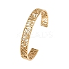 Hollow 304 Stainless Steel Open Cuff Bangles for Women BJEW-F547-01G-4