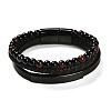 Natural Tiger Eye & Glass Round Beaded Bracelets BJEW-G732-02B-5