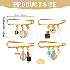 4Pcs 4 Styles Steel Heavy Duty Safety Pins JEWB-CA00008-2