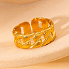 201 Stainless Steel Oval Link Chain Cuff Rings FS-WG16057-11-1