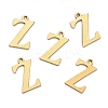 Ion Plating(IP) 304 Stainless Steel Alphabet Charms STAS-H122-Z-G-2