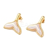 Fishtail Shape 304 Stainless Steel Stud Earrings EJEW-U003-29G-1