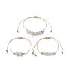 3Pcs 3 Style Natural Amazonite Braided Bead Bracelets Set BJEW-JB09334-05-1