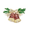 Colorful Enamel Christmas Bell Brooch with Crystal Rhinestone LS-JEWB-A004-06G-1