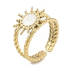 Ion Plating(IP) 304 Stainless Steel Enamel Cuff Finger Rings RJEW-L107-053G-01-1