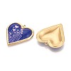 Printed Style 304 Stainless Steel Heart Pendants STAS-T071-26B-G-2