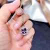 Square Alloy Rhinestone Pendant Necklace & Stud Earring & Finger Ring Sets WG30FCB-02-2
