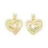 Rack Plating Brass Micro Pave Cubic Zirconia Pendants KK-C011-44G-1