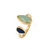 304 Stainless Steel Resin Open Cuff Rings for Women RJEW-K303-10G-2
