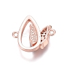 Brass Micro Pave Clear Cubic Zirconia Links connectors ZIRC-L085-64-3