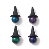 4Pcs 4 Colors Natural Tiger Eye Dyed Pendants PALLOY-TA00116-1
