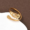 304 Stainless Steel Cuff Rings for Women RJEW-F195-01G-3