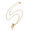 304 Stainless Steel Glass Drill Birth Stone Constellation Pendant Necklaces LS-STAS-D305-08G-H-3