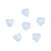 6-Petal Imitation Jelly Acrylic Bead Caps JACR-T002-02C-1
