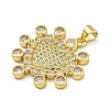 Rack Plating Brass Pave Cubic Zirconia Pendants KK-U029-07G-2