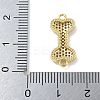 Rack Plating Brass Micro Pave Clear Cubic Zirconia Bone Connector Charms KK-A234-059G-3