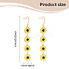 3 Pairs 3 Colors Enamel Daisy Flower Dangle Earrings EJEW-AN0001-41-2
