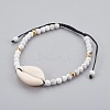 Natural Howlite Braided Bead Bracelets BJEW-JB04079-03-1