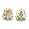 Brass Inlaid Clear Cubic Zirconia Pendants ZIRC-S069-025G-2
