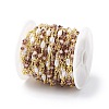 Brass Glass Bead Link Chains with ABS Imitation Pearl Beads CHS-P016-39G-05-3