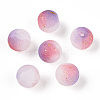 Frosted Baking Paint Crackle Glass Beads with Glitter Powder LS-X1-DGLA-T004-01D-1