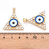 Brass Micro Pave Clear Cubic Zirconia Pendants for Women KK-T070-90A-02-3
