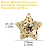 1Pc Star Brass Micro Pave Colorful Cubic Zirconia Charms KK-YW0002-55-1