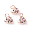 Brass Micro Pave Cubic Zirconia Charms ZIRC-F106-08RG-1