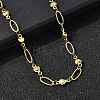 304 Stainless Steel Heart Link Chain Necklaces for Women NJEW-A046-02B-G-1