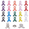20Pcs 3 Styles Breast Cancer Awareness Pink Ribbon Enamel Pin JEWB-FH0002-53A-1