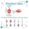 100Pcs 10 Styles Star Glass Connector Charms PALLOY-HY00074-2