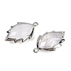 Natural Quartz Crystal Faceted Leaf Pendants G-I375-04P-10-2
