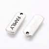 Tibetan Style Alloy Rectangle with Word Family Pendants TIBEP-Q043-057-RS-2