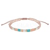 Bohemian Style Glass Seed Bead & Plastic Braided Bead Bracelets QF8968-10-1