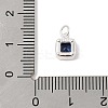925 Sterling Silver Pave Cubic Zirconia Square Charms with Jump Rings and 925 Stamp STER-D288-05S-03-3