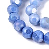 Ombre Effect Dyed Electroplate Opaque Glass Beads Strands LS-EGLA-Q130-01A-04-4